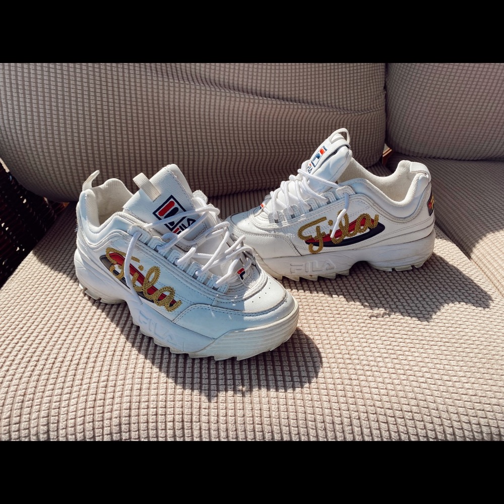 Fila platform sneakers with gold embroidery ⚡️